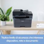 Brother DCP-L2665DW - 3-in-1-Multifunktionsgerät (Drucken/Scan/Kopieren) Laserdrucker Monochrom - WLAN & Ethernet - Automatischer Dokumentenzuzug für 50 Blatt - Druckgeschwindigkeit von 34 Seiten pro