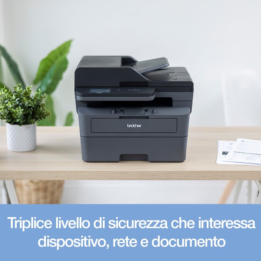 Brother DCP-L2665DW - 3-in-1-Multifunktionsgerät (Drucken/Scan/Kopieren) Laserdrucker Monochrom - WLAN & Ethernet - Automatischer Dokumentenzuzug für 50 Blatt - Druckgeschwindigkeit von 34 Seiten pro
