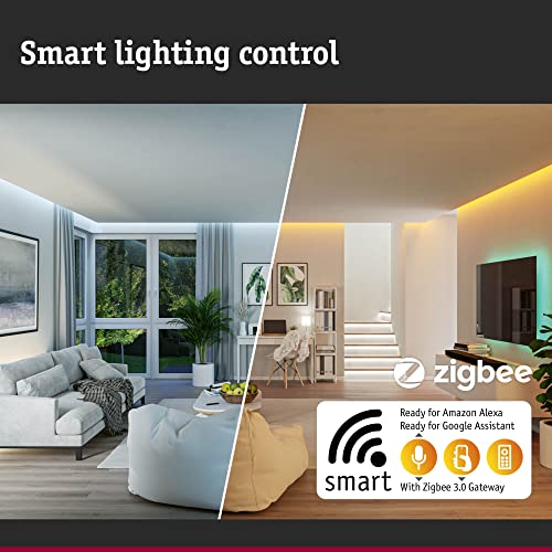 Paulmann 92466 LED Einbauleuchte Base Smart Home Zigbee Basisset schwenkbar rund 230V 3x4,9W 3x420lm dimmbar 90mm Weiß Metall RGBW+