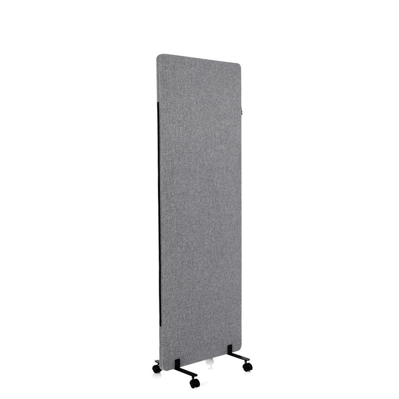 hjh OFFICE Mobile Akustik Trennwand einzeln 177 x 60 cm FLEXMIUT Stoff Dunkelgrau Raumteiler Mittelpanel mit Rollen & Gleiter 891007