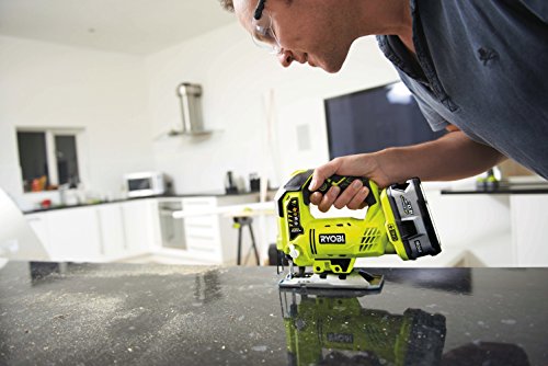 RYOBI 18 V ONE+ Akku-Stichsäge R18JS-0 (max. Schnitttiefe Holz: 101mm, Hublänge 25mm, stufenlose Hubzahlregulierung, werkzeugloser Sägeblattwechsel, inkl. Stichsägeblatt, ohne Akku & Ladegerät)