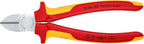 KNIPEX Seitenschneider, verchromt, 180 mm, Chrom-Vanadium Stahl, VDE, weicher Draht(Kupfer)-harter Draht(Stahldraht), Präzisionsschneiden, 70 06 180