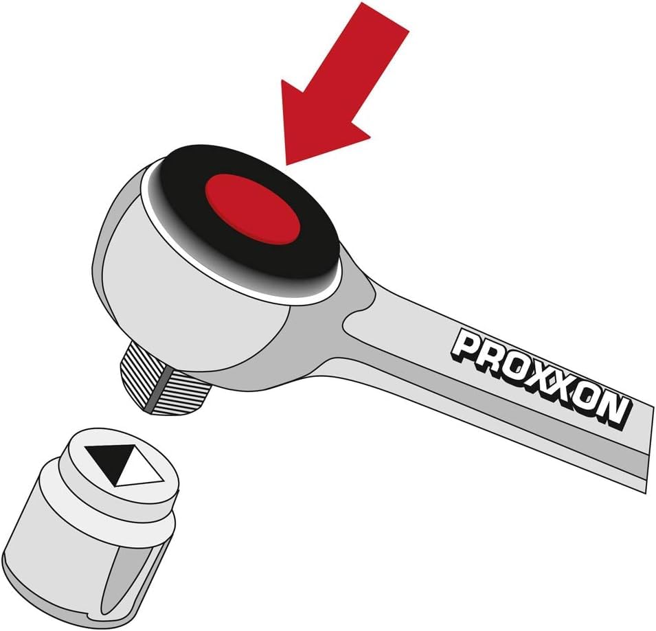 PROXXON Steckschlüsselsatz, Feinmechaniker-Satz mit 1/4"-Umschaltratsche sowie Schraubendrehergriff, 36-teiliges Werkzeug-Set mit Stahlkasten, 23080, 30 x 12.5 x 5 cm