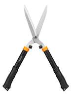 Fiskars Heckenschere HS21, Für Form- und Rückschnitt von Hecken und Büschen, Länge 59 cm, Gehärtete Stahl-Klingen/Soft-Touch Kunststoff-Griff, Schwarz/Orange, Solid, 1026827