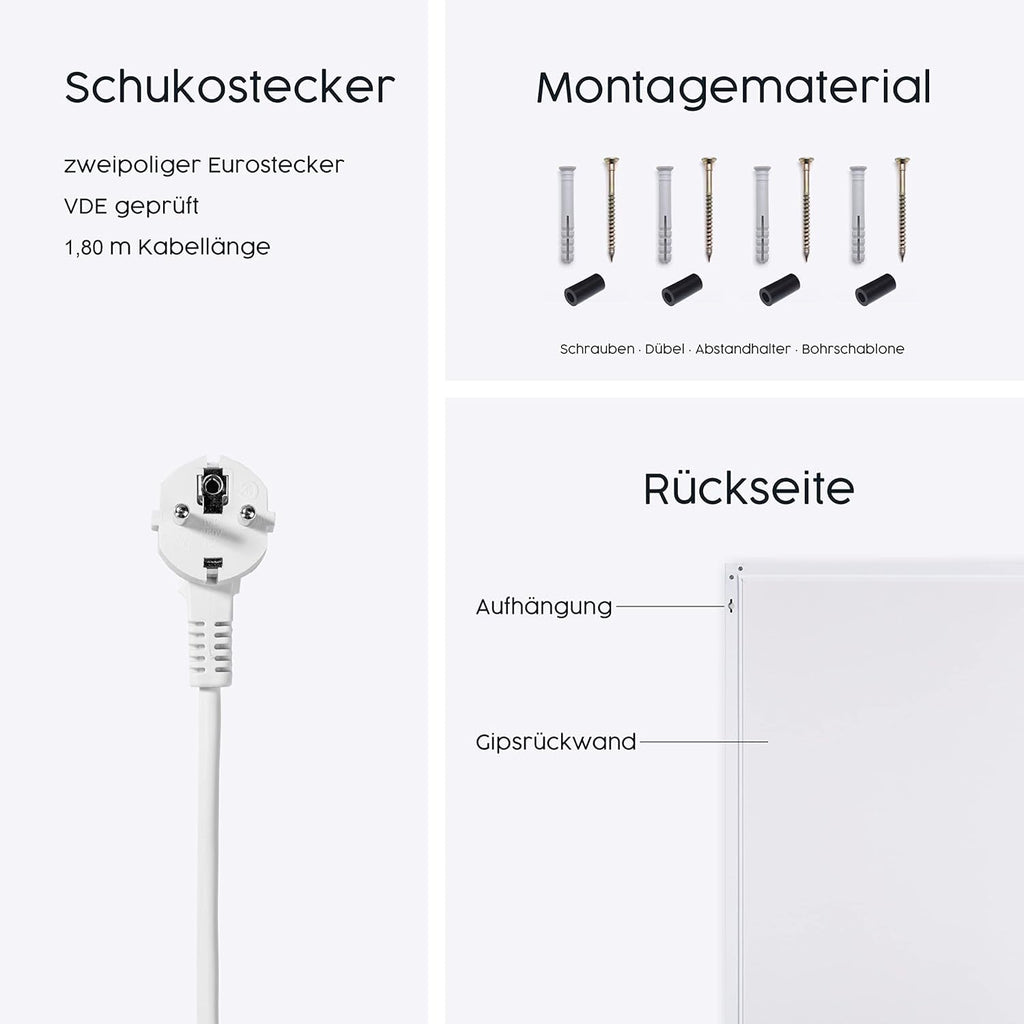 Könighaus Bild Infrarotheizung – Strahlende Wohlfühlmomente – TÜV SÜD - 5 Jahre Garantie - 1200 Watt - Infrarot Wandheizung (Motiv: Feuer)