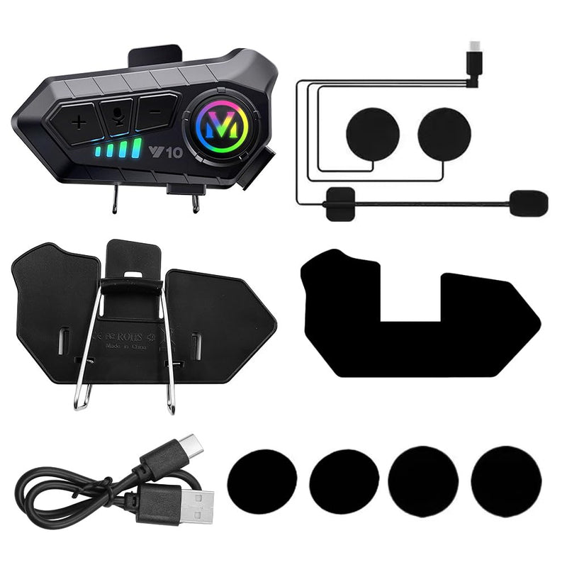 Tiardey Motorrad-Gegensprechanlage, Helm, Bluetooth-Headset, Sprachassistent, unterstützt doppelte Geräuschunterdrückung, High-Definition-Anrufe, gleichzeitiges Musikhören und Navigieren