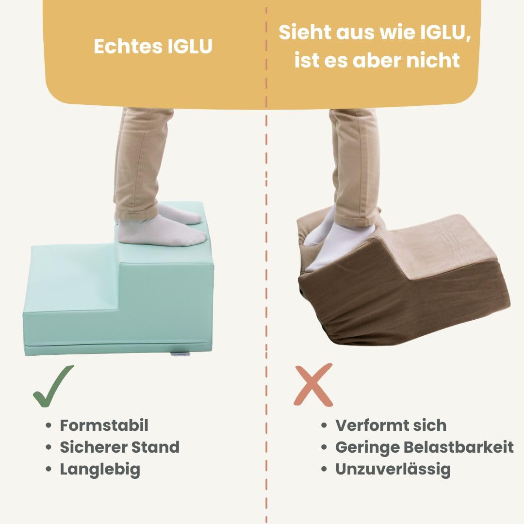 IGLU SOFT PLAY Corner Climber 5 pcs Softbausteine Riesenbausteine Schaumstoffbausteine Großbausteine (Pastel Autumn)