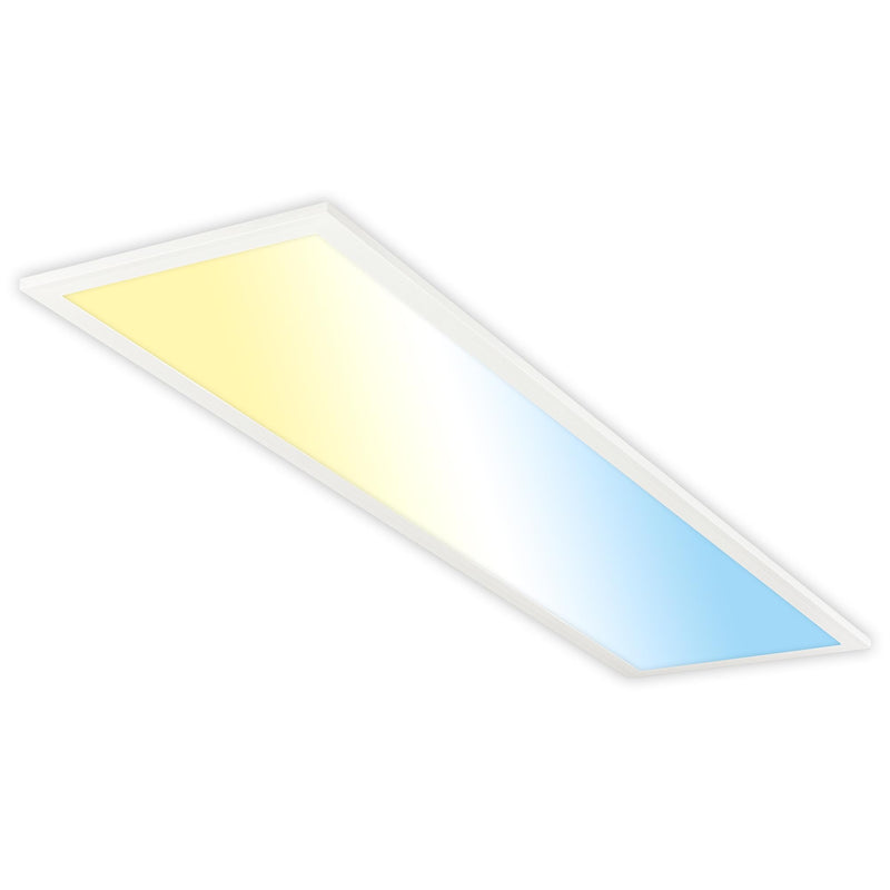 BRILONER - LED Deckenleuchte Effizienzklasse A, ca. 50.000h Licht, 12,6W, 2860lm, Fernbedienung, dimmbar, warmweiß bis kaltweiß, LED Lampe, LED Panel, Wohnzimmerlampe, Deckenlampe, 100x25x6 cm, Weiß