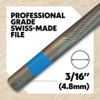 Oregon Rundfeilen für Kettensägen, 12 x 4,8mm (3/16") Schärfgerät für Kettensägen, manueller, doppelhiebiger Kettensägenschärfer, hochwertiges Kettensägenzubehör, Hellblau