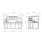 SFA – Kondensatpumpe Sanicondens Eco V02 mit 2 Zuläufen – Für Heizkessel und Klimaanlagen – Geräuscharm (45 dB) – Vollständiges Installationsset – 26 x 13,8 x 17 cm