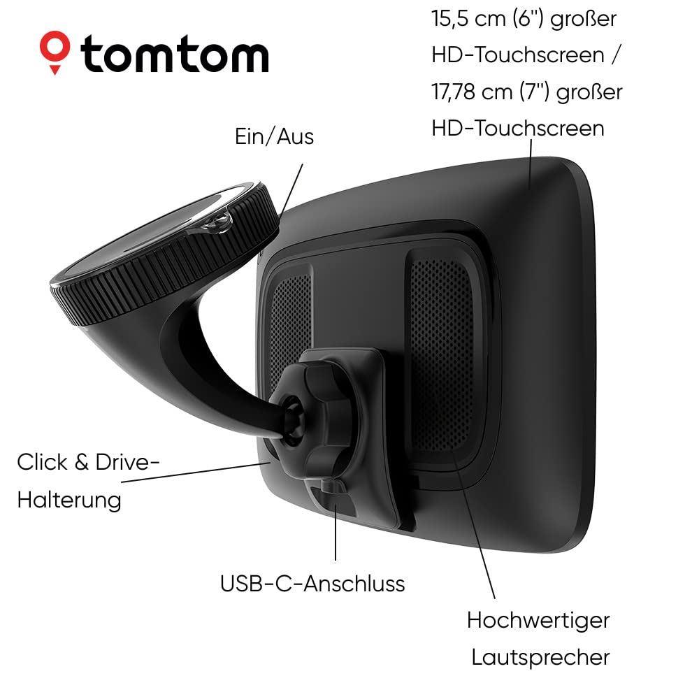 TomTom LKW Navi GO Expert Plus (7 Zoll-Display, Routenführung und POIs für große Fahrzeuge, TomTom Traffic inklusive, Weltkarten, Echtzeitwarnungen zu Beschränkungen)