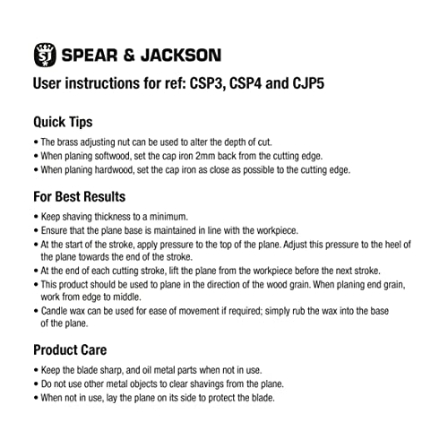Spear & Jackson CJP5 Tischler-Doppelhobel Nr. 5