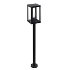 EGLO Außen-Stehlampe Alamonte 1, 1 flammige Außenleuchte, Stehleuchte aus Stahl verzinkt in Schwarz und Glas in Transparent, E27 Fassung, IP44