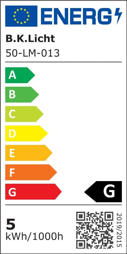B.K.Licht - Schreibtischlampe mit Kabelschalter, dimmbar in Stufen, schwenkbar, Tischlampe, Klemmleuchte, Tischleuchte, Bürolampe, Leselampe, Leselicht, Klemmlampe, 60x5,5 cm, Schwarz