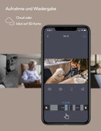 nooie Babyphone, 360 Baby Kamera WLAN, Baby Monitor with Camera, Babyphone mit Kamera und Handy App, 1080P HD Nachtsicht, KI-Tracking, Gegensprechfunktion, Kompatibel mit Alexa und 2.4Ghz WiFi