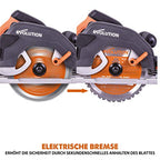 Evolution Handkreissäge R185CCSX Kreissäge Tauchsäge 1600W Inkl. Ø 185 mm HM-Sägeblatt Multi-Material-Schneiden Holz, Aluminium, Stahl, Kunststoff | Mit 3-teiliger 1020mm Mini-Schiene Führungsschiene