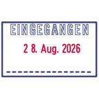 Trodat Printy 4750/L1 Datumstempel mit Text EINGEGANGEN, Selbstfärber, Abdruckfarbe blau-rot, 41 x 24 mm