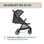 Chicco Urbino Kinderwagen Ab Geburt bis 4 Jahren (max. Belastbarkeit 25 kg), Praktisch und leicht, Zusammenklappbarer Buggy,Einhandverschluß, Verstellbare Rückenlehne und Fußstütze, Verdeck, Grün