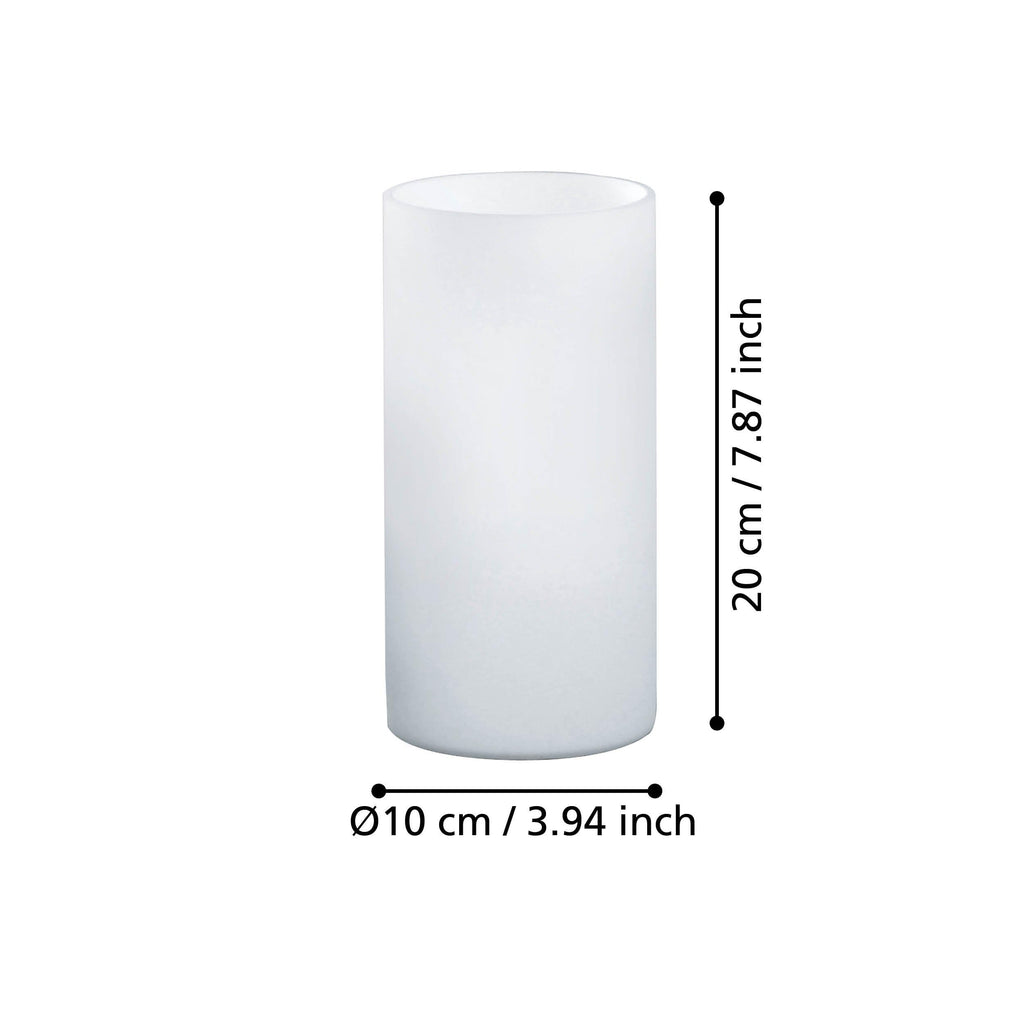 EGLO Tischlampe Geo, Tischleuchte minimalistisch, Nachttischlampe aus Opal-mattem Glas, Wohnzimmerlampe in Weiß, Lampe mit Schalter, E14 Fassung