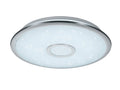 Trio Leuchten LED Deckenleuchte Osaka 678713006, Chrom, Acryl weiß mit Star Light Effekt, 30 Watt, Fernbedienung Helligkeit und Lichtfarbe einstellbar, Nachtlicht Funktion