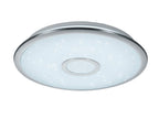 Trio Leuchten LED Deckenleuchte Osaka 678713006, Chrom, Acryl weiß mit Star Light Effekt, 30 Watt, Fernbedienung Helligkeit und Lichtfarbe einstellbar, Nachtlicht Funktion
