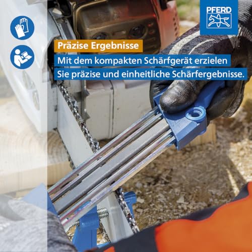 PFERD Tools Kettensägeschärfgerät Chain Sharp CS-X, Feilen-ø 4,8 mm, 11098048 - Sägezahn und Tiefenbegrenzer in einem Arbeitsgang bearbeiten