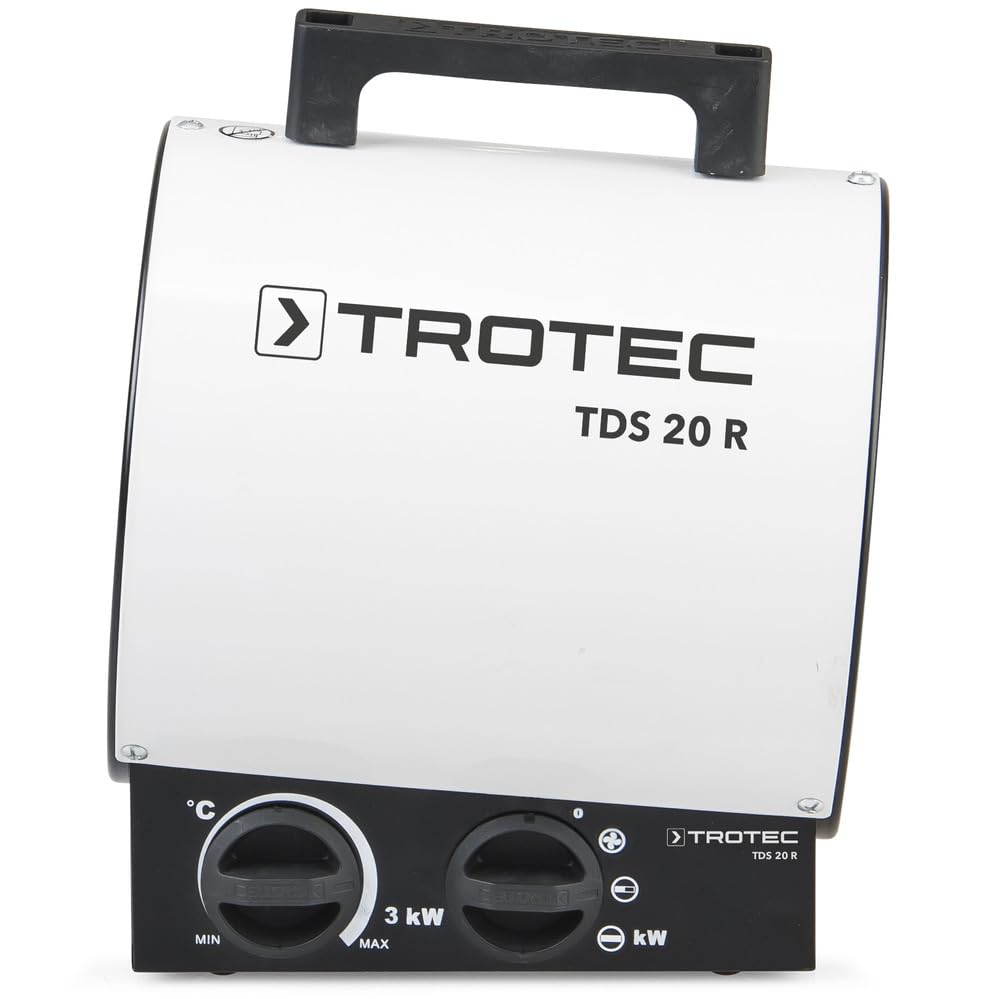 TROTEC Bauheizer TDS 20 R – Heizleistung 1,5 kW / 3 kW – Elektroheizer Luftmenge 411 m³/h – Heizlüfter für große Räume