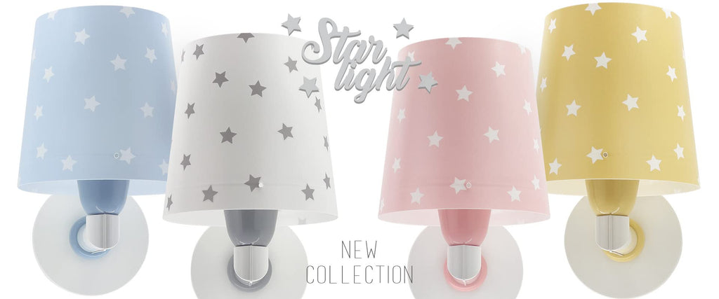Dalber kinder Wandlampe, Kinderlampe Wandleuchte kinderzimmer Star Light Sterne Weiß 82219B, E27