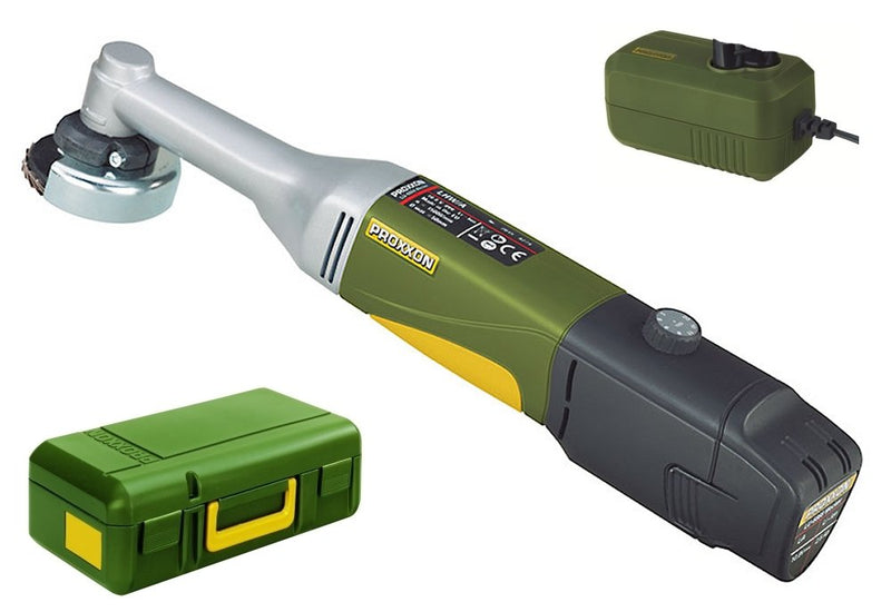 Proxxon 29815 Akku-Langhals-Winkelschleifer LHW/A, 10,8 Volt, im Koffer mit Akku (2,5 Ah) und Ladegerät