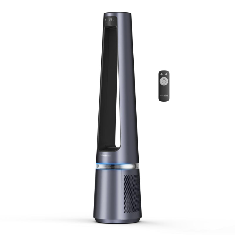 Rowenta rotorloser 2 in1 Luftreinigungsventilator Eclipse QU5030 | Luftreiniger und Ventilator | Feinpartikel | 12 Geschwindigkeiten | Timer | verzögerte Startfunktion | Fernbedienung | Anthrazit