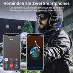 WAYXIN T2 Motorrad Headset mit Gegensprechanlage,Helm Kommunikationssystem für 2 Personen in Reichweite von 300m, mit Sprachassistent, Wasserdicht Freisprecheinrichtung,Musikanrufsteuerung(1pc)