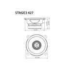 JBL Stage3 427 2-Wege Auto Lautsprecher Set von Harman Kardon - 150 Watt KFZ Autolautsprecher Boxen 10 cm