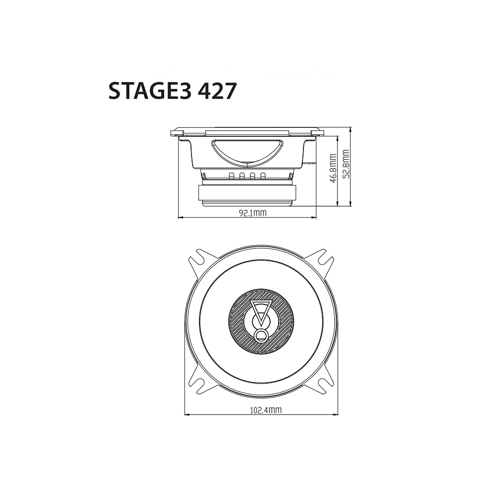 JBL Stage3 427 2-Wege Auto Lautsprecher Set von Harman Kardon - 150 Watt KFZ Autolautsprecher Boxen 10 cm