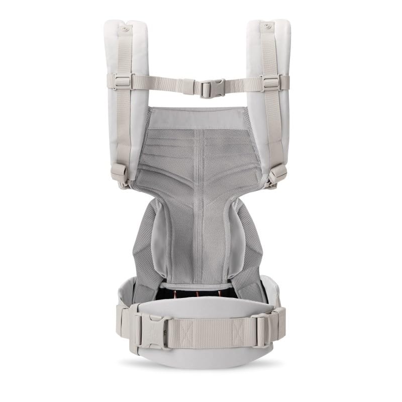 Ergobaby Babytrage für Neugeborene bis zum Kleinkind, 4-Positionen Omni 360 Cool Air Mesh Pearl Grey, Ergonomische Baby-Tragetasche Bauchtrage Rückentrage