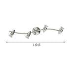 EGLO LED Deckenlampe Magnum LED, 4 flammige Deckenleuchte, Deckenstrahler aus Metall, Wohnzimmerlampe in Nickel-Matt, Chrom, Spots inkl. GU10 Leuchtmittel, warmweiß