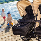 hauck 2in1 Soft Tragetasche & Fußsack für Buggy und Geschwisterwagen, für Babys ab Geburt bis 9 Monaten, Fixierbar mit 5-Punkt-Gurt, Robust & Pflegeleicht (Schwarz)