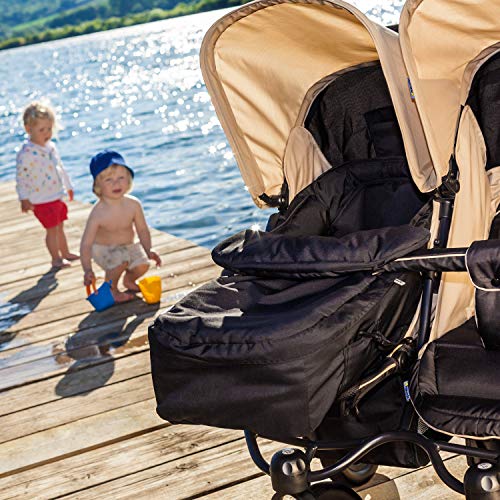 hauck 2in1 Soft Tragetasche & Fußsack für Buggy und Geschwisterwagen, für Babys ab Geburt bis 9 Monaten, Fixierbar mit 5-Punkt-Gurt, Robust & Pflegeleicht (Schwarz)