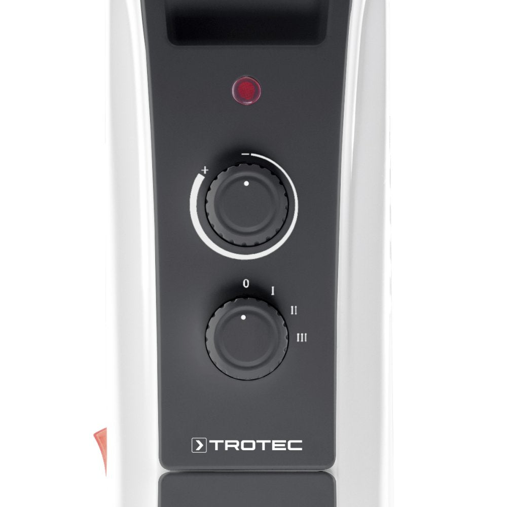 TROTEC Ölradiator TRH 22 E – 2.400 W, 3 Heizstufen, Turbogebläse mit PTC-Heizelement, Thermostat, Frostwächter-Funktion, Überhitzungs- & Kippschutz, mobil
