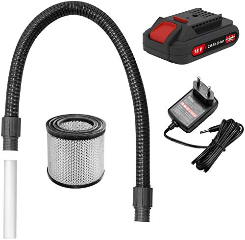 Güde 58580 Akku Aschesauger AS 18-201-05 (18V, max. Unterdruck: 80 mbar, Schlauchlänge: 1 m, Behältervolumen: 15 l, Schlauchdurchmesser: 30 mm, inkl. HEPA-Filter und 2,0 Ah Akkupack mit Ladegerät)