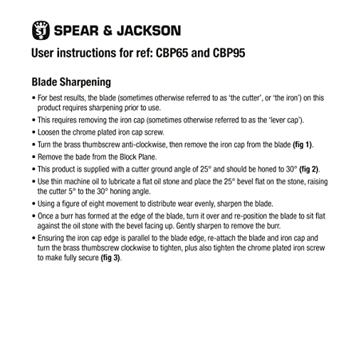 Spear & Jackson CBP95 Tischler-Einhandhobel Nr. 9 1/2