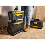 Stanley Rollende Werkstatt aus Metall-Kunststoff 1-79-206 / Werkzeugwagen leer mit 3 modularen Einheiten / Vielseitige Werkzeugbox für Kleinteile und große Werkzeuge