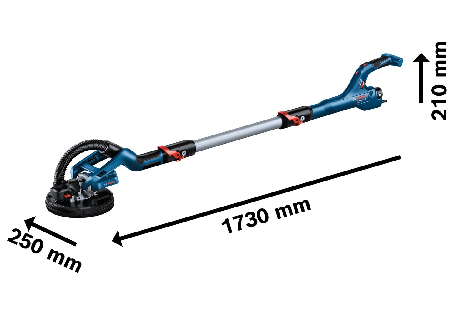 Bosch Professional Trockenbauschleifer GTR 55-225 (550 Watt, Schleifteller-Ø 215mm, inkl. 1x Schleifblatt M480, 1x Schleifteller-Set weich, 3x Kabelclip, Handwerkerkoffer)