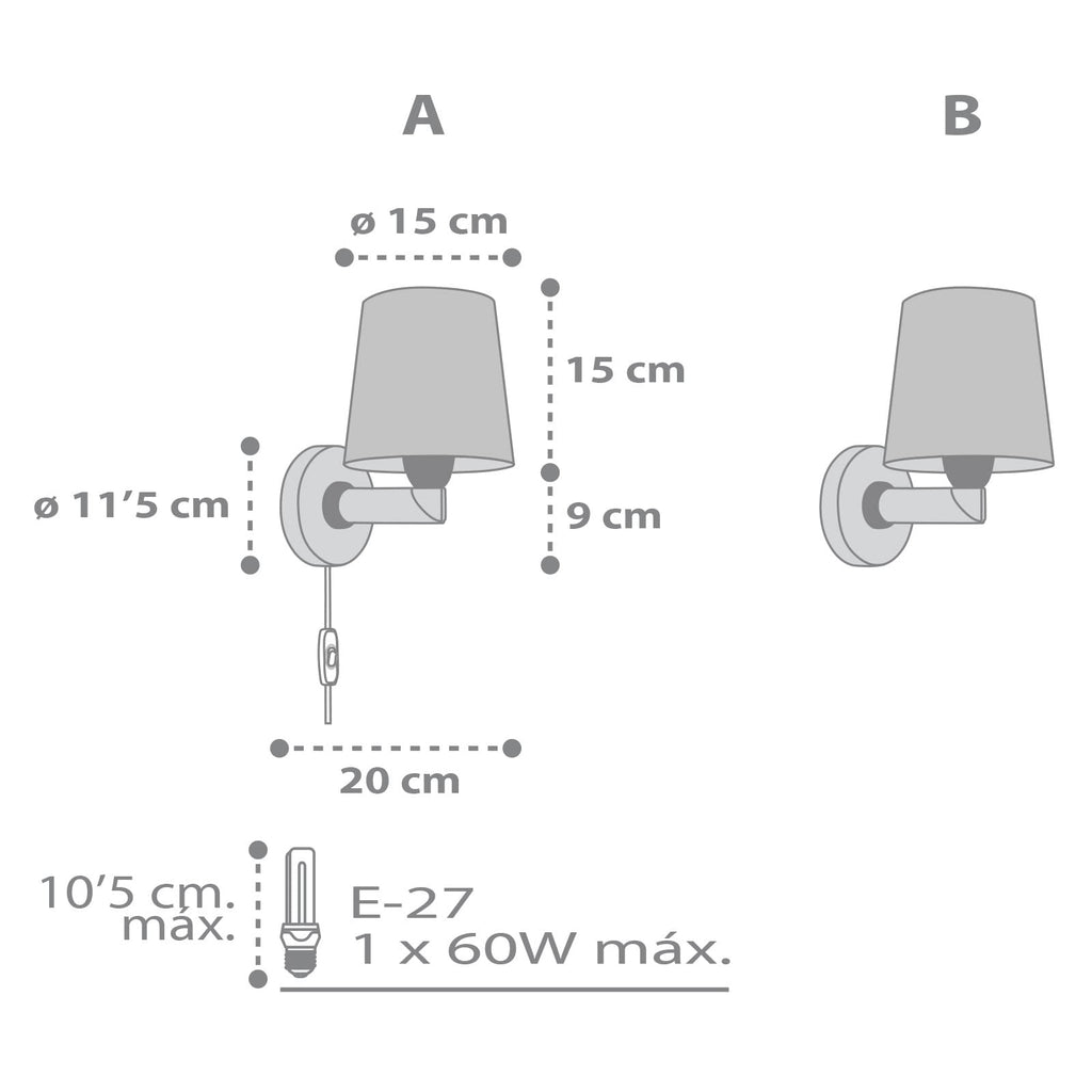 Dalber kinder Wandlampe, Kinderlampe Wandleuchte kinderzimmer Star Light Sterne Weiß 82219B, E27