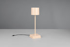 Reality Leuchten LED Akku Außen Tischleuchte Fernandez R54096166, Metall/Kunststoff sandfarbig, inkl. 1.5 Watt LED, Ladestation