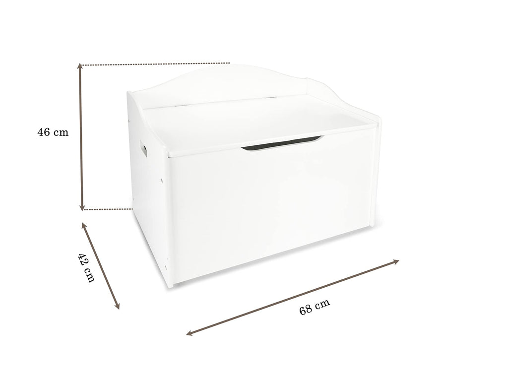 Leomark Kinderbank Hölzerne - Unicorn - Kindertruhenbank, Behälter für Spielzeug, Truhe für Kinderzimmer, Höhe: 46 cm