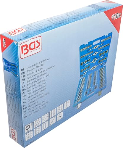 BGS 1900 | Gewindeschneid-Satz | 110-tlg. | M2 - M18 | metrisch | speziell für Feingewinde | inkl. Kunststoff-Koffer