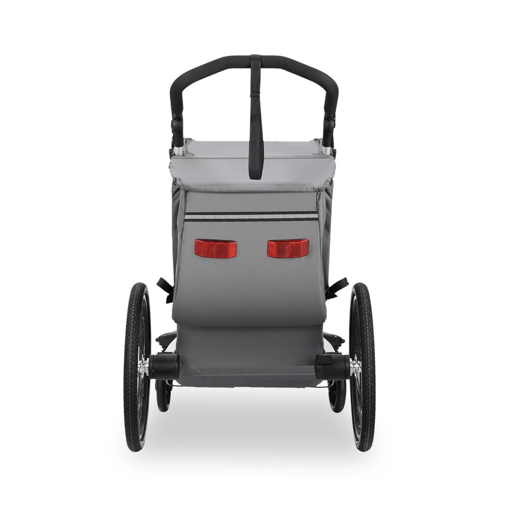 FUXTEC Kinderfahrradanhänger FX-FA1S, EIN-Sitzer faltbar mit Schiebegriff und Regenschutz, integrierter Anschnallgurt und Handgelenksband, max. Zuladung 35kg, inkl. Kupplung und Sicherheitsfahne