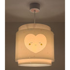 Dalber Lampe kinderzimmer, kinderlampe Pendelleuchte Hängelampe, Deckenleuchte Kinder, Deckenlampe kinderzimmer Baby Dreams Herz Rosa, 76012S, E27
