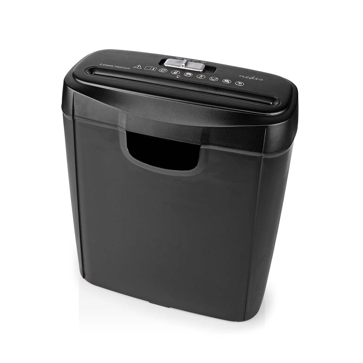 Aktenvernichter - 6x A4-Seiten - 10 l - Sicherheitsnorm: DIN 2-190 W - Schwarz