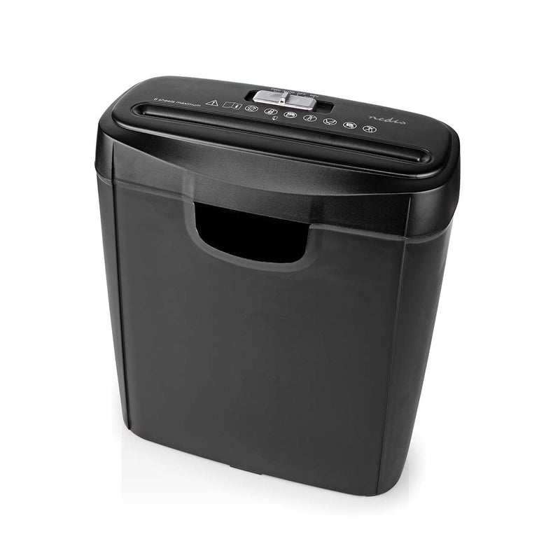 Aktenvernichter - 6x A4-Seiten - 10 l - Sicherheitsnorm: DIN 2-190 W - Schwarz